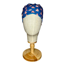 Load image into Gallery viewer, Pink Hearts Ponytail Scrub Cap