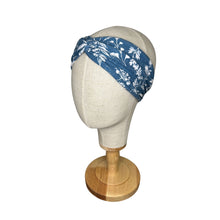 Load image into Gallery viewer, Blue Floral Twist Headband