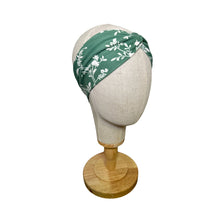 Load image into Gallery viewer, Green Floral Twist Headband