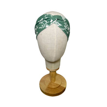 Load image into Gallery viewer, Green Floral Twist Headband