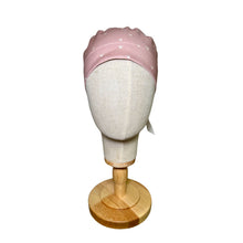 Load image into Gallery viewer, Pink & White Ponytail Scrub Cap