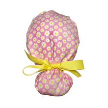 Load image into Gallery viewer, Pink Daisies Ponytail Scrub Cap